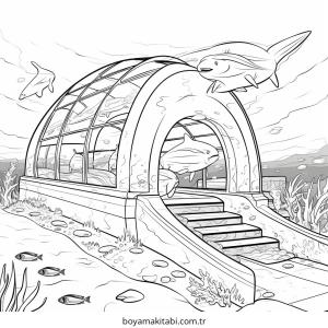 Akvaryum boyama sayfası – keyifli zaman, renkli çizimler