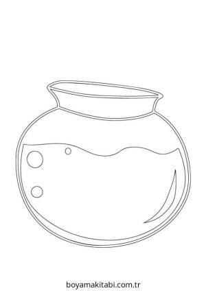 Akvaryum boyama sayfası – PDF indir, sevimli karakter