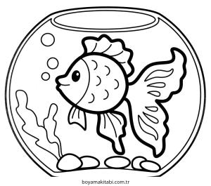Akvaryum boyama sayfası – boyama çalışması, yaratıcılığı geliştirir