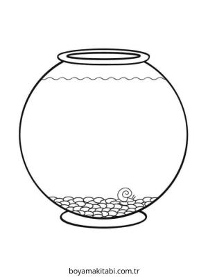 Akvaryum boyama sayfası – çizgi film temalı, basit çizim