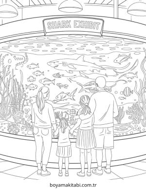 Akvaryum boyama sayfası – ücretsiz yazdır, boyama etkinliği