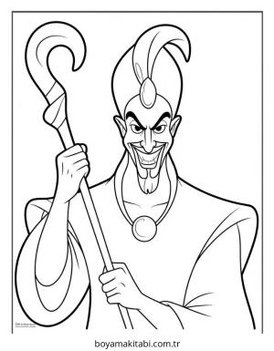 Aladdin boyama sayfası – renkli çizimler, okul öncesi