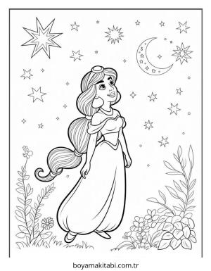 Aladdin boyama sayfası – keyifli zaman, renkli çizimler