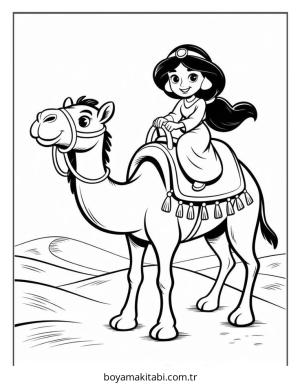 Aladdin boyama sayfası – okul öncesi, evde etkinlik