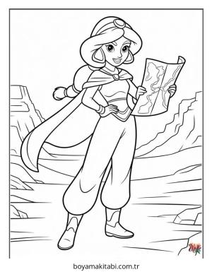 Aladdin boyama sayfası – çocuklar için, çizgi film temalı