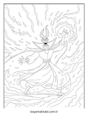 Aladdin boyama sayfası – boyama etkinliği, çocuk aktivitesi