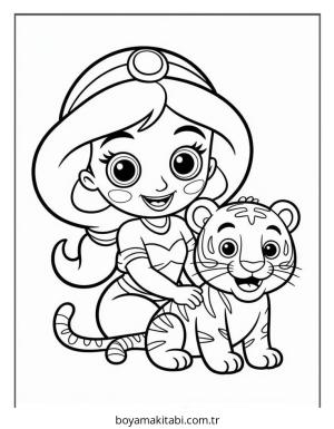 Aladdin boyama sayfası – boyama çalışması, yaratıcılığı geliştirir