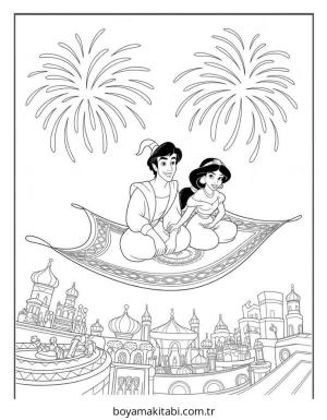 Aladdin boyama sayfası – yaratıcılığı geliştirir, keyifli zaman