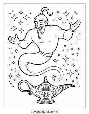 Aladdin boyama sayfası – çocuklar için, çizgi film temalı