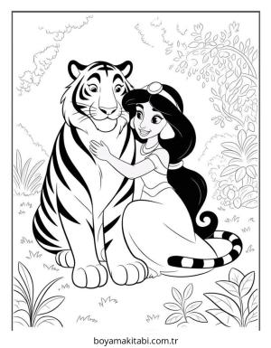 Aladdin boyama sayfası – sanatsal çalışma, çocuklar için