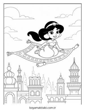 Aladdin boyama sayfası – yaratıcılık, eğlenceli etkinlik