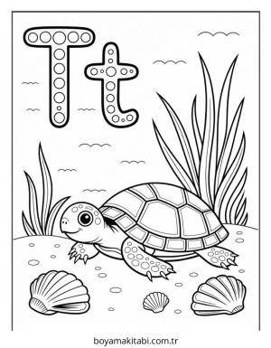 Alfabe boyama sayfası – kolay boyama, eğitici aktivite