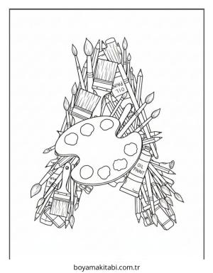 Alfabe boyama sayfası – evde etkinlik, ücretsiz yazdır