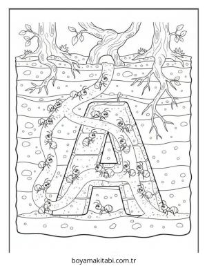 Alfabe boyama sayfası – yaratıcılığı geliştirir, keyifli zaman
