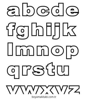 Alfabe boyama sayfası – evde etkinlik, ücretsiz yazdır