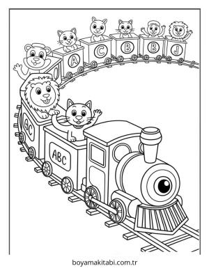 Alfabe boyama sayfası – basit çizim, kolay boyama