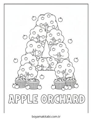 Alfabe boyama sayfası – çocuklar için, çizgi film temalı