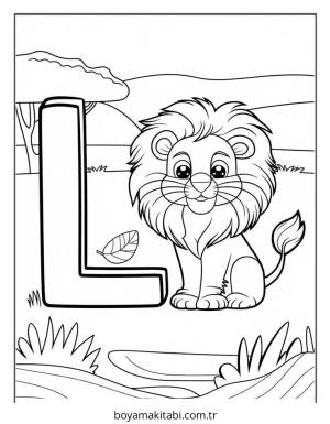 Alfabe boyama sayfası – PDF indir, sevimli karakter