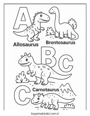 Alfabe boyama sayfası – çocuk aktivitesi, PDF indir