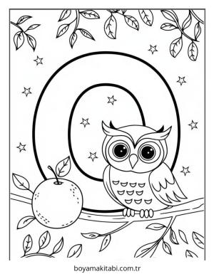 Alfabe boyama sayfası – basit çizim, kolay boyama