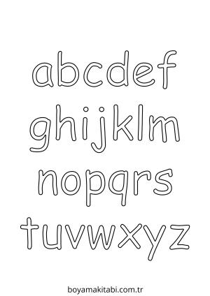 Alfabe boyama sayfası – boyama çalışması, yaratıcılığı geliştirir