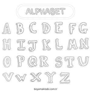 Alfabe boyama sayfası – okul öncesi, evde etkinlik
