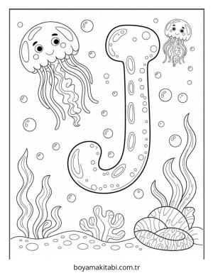 Alfabe boyama sayfası – keyifli zaman, renkli çizimler