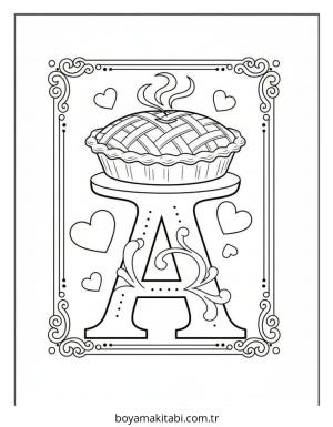 Alfabe boyama sayfası – sevimli karakter, sanatsal çalışma