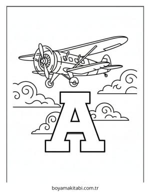 Alfabe boyama sayfası – renkli çizimler, okul öncesi