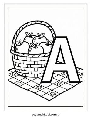 Alfabe boyama sayfası – eğlenceli etkinlik, el becerilerini geliştirir