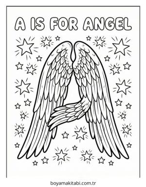 Alfabe boyama sayfası – basit çizim, kolay boyama