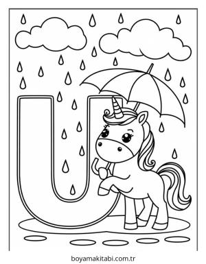 Alfabe boyama sayfası – keyifli zaman, renkli çizimler