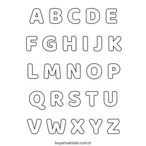 Alfabe boyama sayfası – evde etkinlik, ücretsiz yazdır