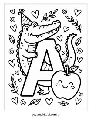 Alfabe boyama sayfası – yaratıcılık, eğlenceli etkinlik