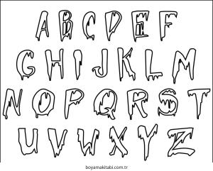 Alfabe boyama sayfası – kolay boyama, eğitici aktivite