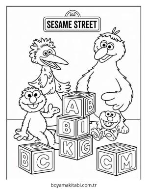 Alfabe boyama sayfası – çocuklar için, çizgi film temalı