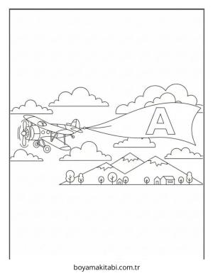 Alfabe boyama sayfası – okul öncesi, evde etkinlik
