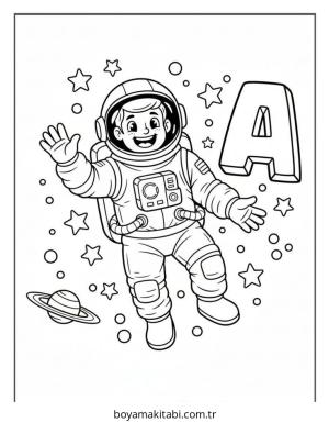 Alfabe boyama sayfası – keyifli zaman, renkli çizimler