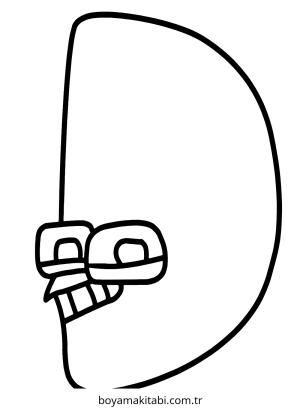 Alfabe boyama sayfası – PDF indir, sevimli karakter