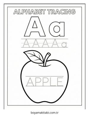 Alfabe boyama sayfası – kolay boyama, eğitici aktivite