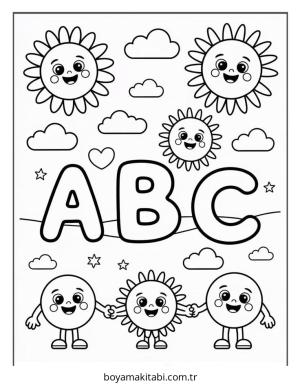 Alfabe boyama sayfası – okul öncesi, evde etkinlik