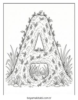 Alfabe boyama sayfası – çocuk aktivitesi, PDF indir