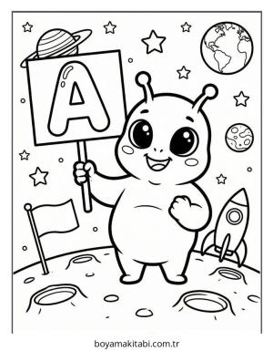 Alfabe boyama sayfası – okul öncesi, evde etkinlik