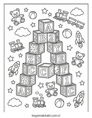 Alfabe boyama sayfası – boyama çalışması, yaratıcılığı geliştirir