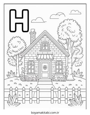 Alfabe boyama sayfası – çocuk aktivitesi, PDF indir
