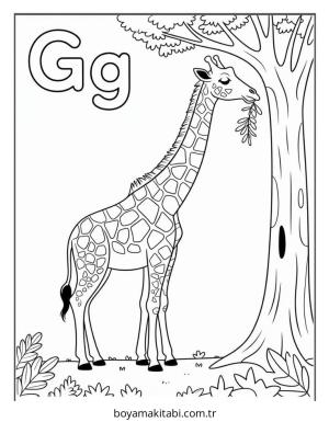 Alfabe boyama sayfası – sanatsal çalışma, çocuklar için