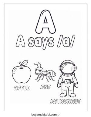 Alfabe boyama sayfası – boyama çalışması, yaratıcılığı geliştirir