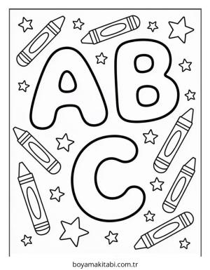 Alfabe boyama sayfası – boyama etkinliği, çocuk aktivitesi