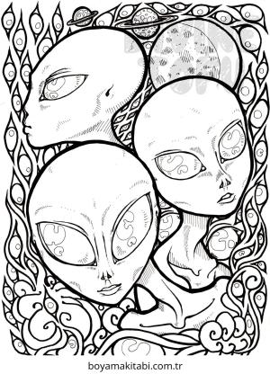 Alien boyama sayfası – yaratıcılık, eğlenceli etkinlik
