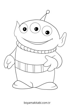 Alien boyama sayfası – eğitici aktivite, yaratıcılık